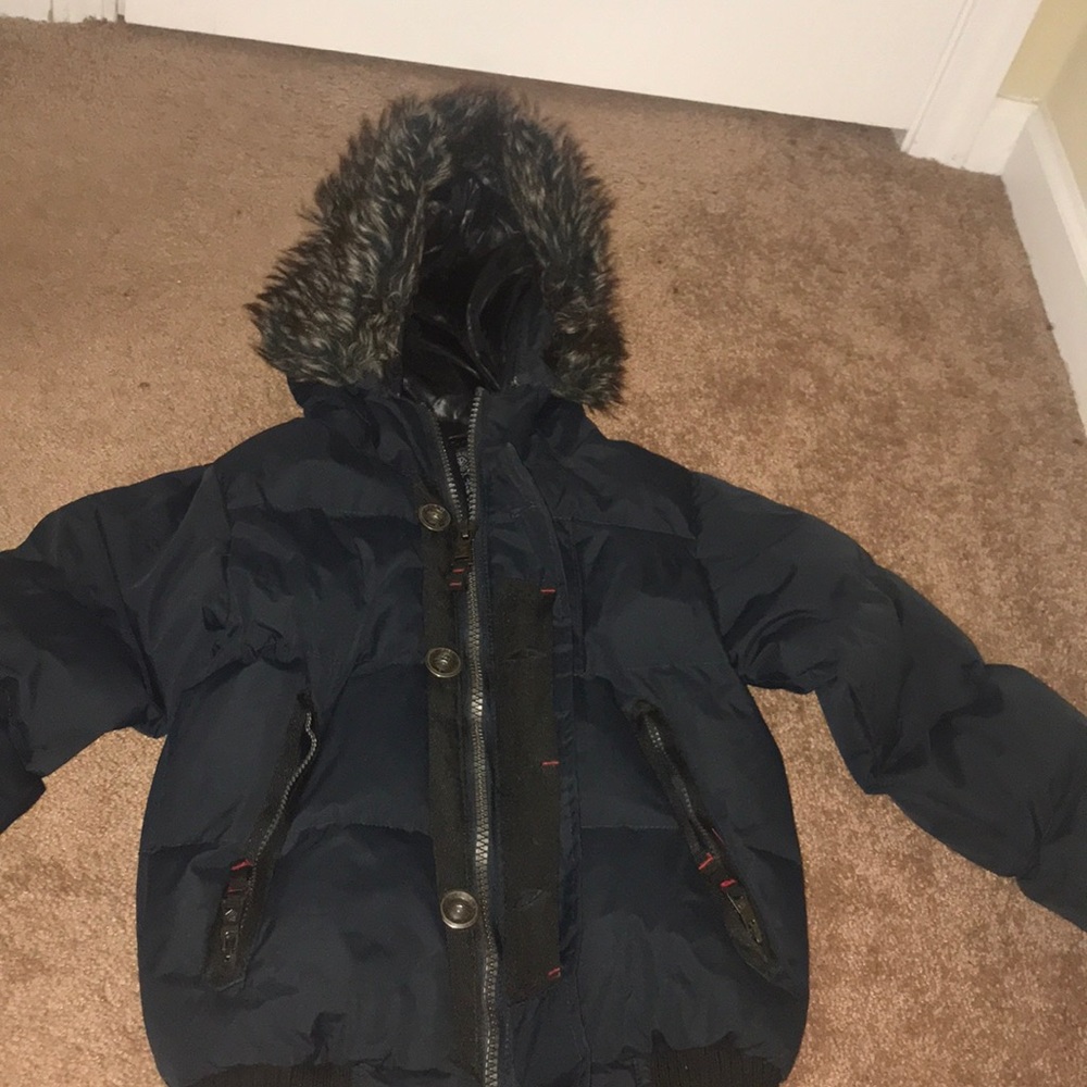 Boys. Navy Blue Puffer Coat.